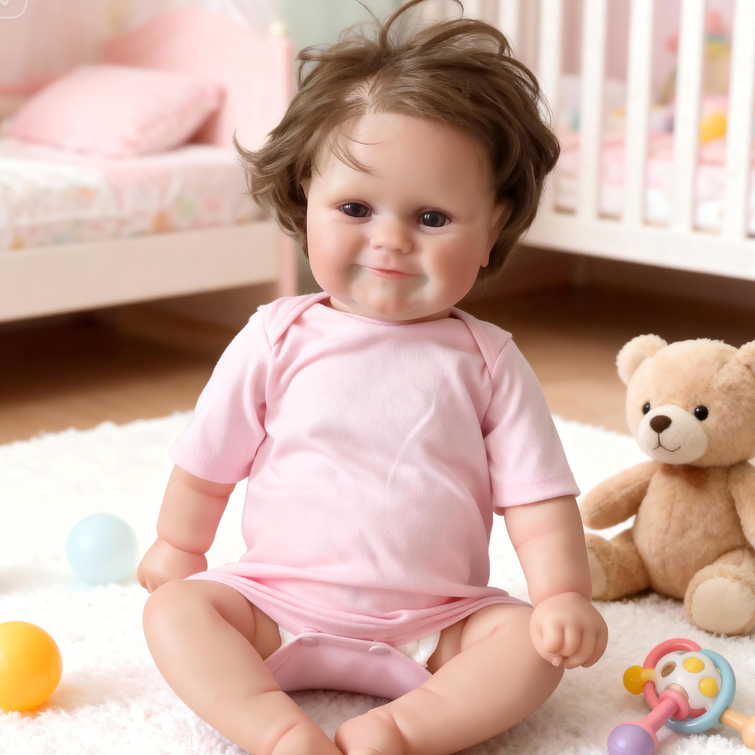 JUYOUYI Reborn Baby Dolls, 18 Inch Lifelike Reborn Girl Doll Vinyl Full Body