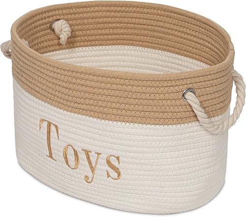 Miniatura 5 de Modern Designs Pro Cesta de almacenamiento de cuerda, cubos de almacenamiento bordados, para guardería, sala de juegos, sala de estar, aula