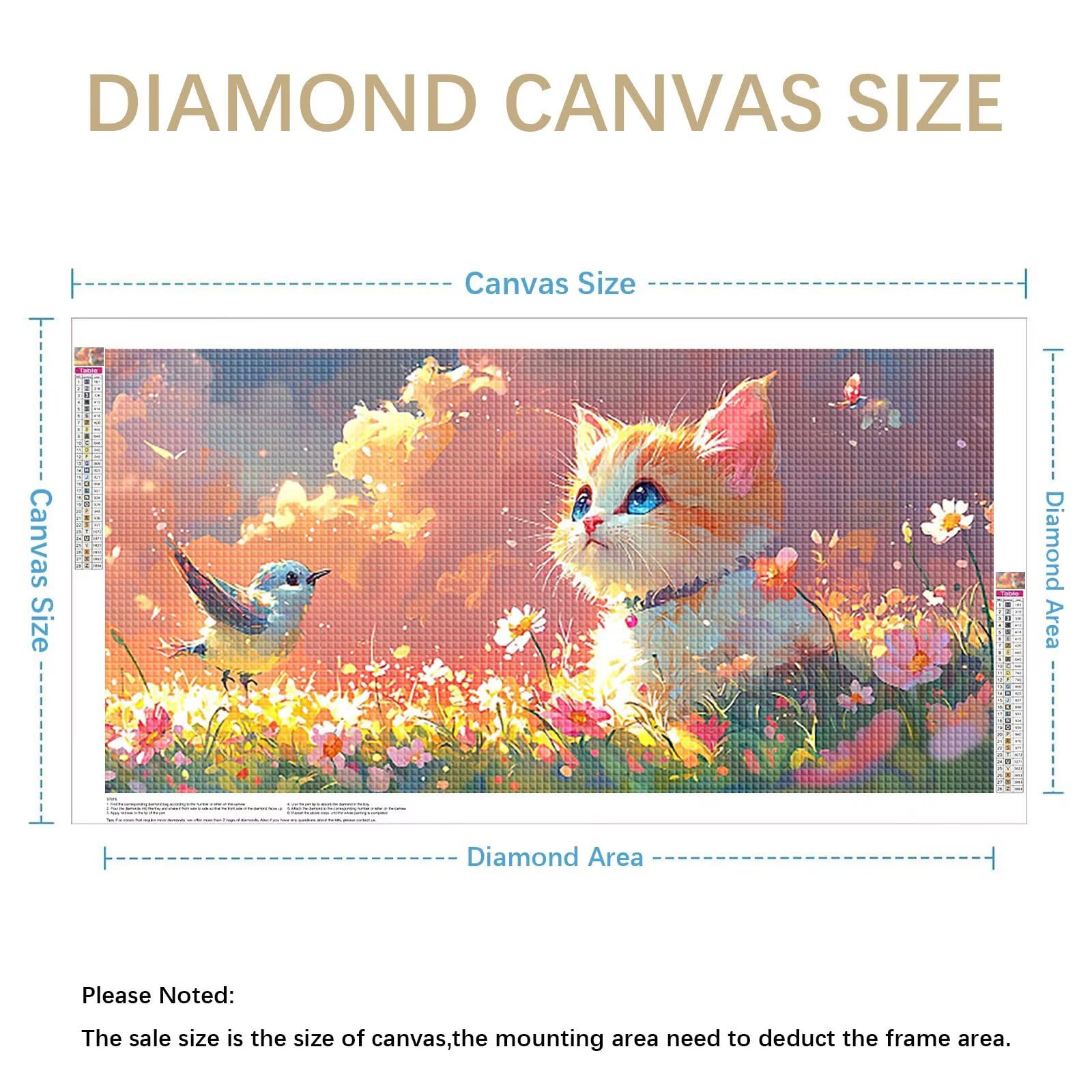 Diamond Painting Grande 180x90cm Gato Diamond Painting Adultos, DIY Animal Pintura de Diamante Manualidades Adultos, 5D Cuadrado Rhinestone Bordado Punto de Cruz para Home Decoration Regalo 0J-173