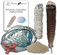 Vista 1 de Kit de manchas de lujo con salvia, pluma hecha a mano, arena, concha de abulón, soporte, limpieza energética, práctica espiritual, manchas en casa