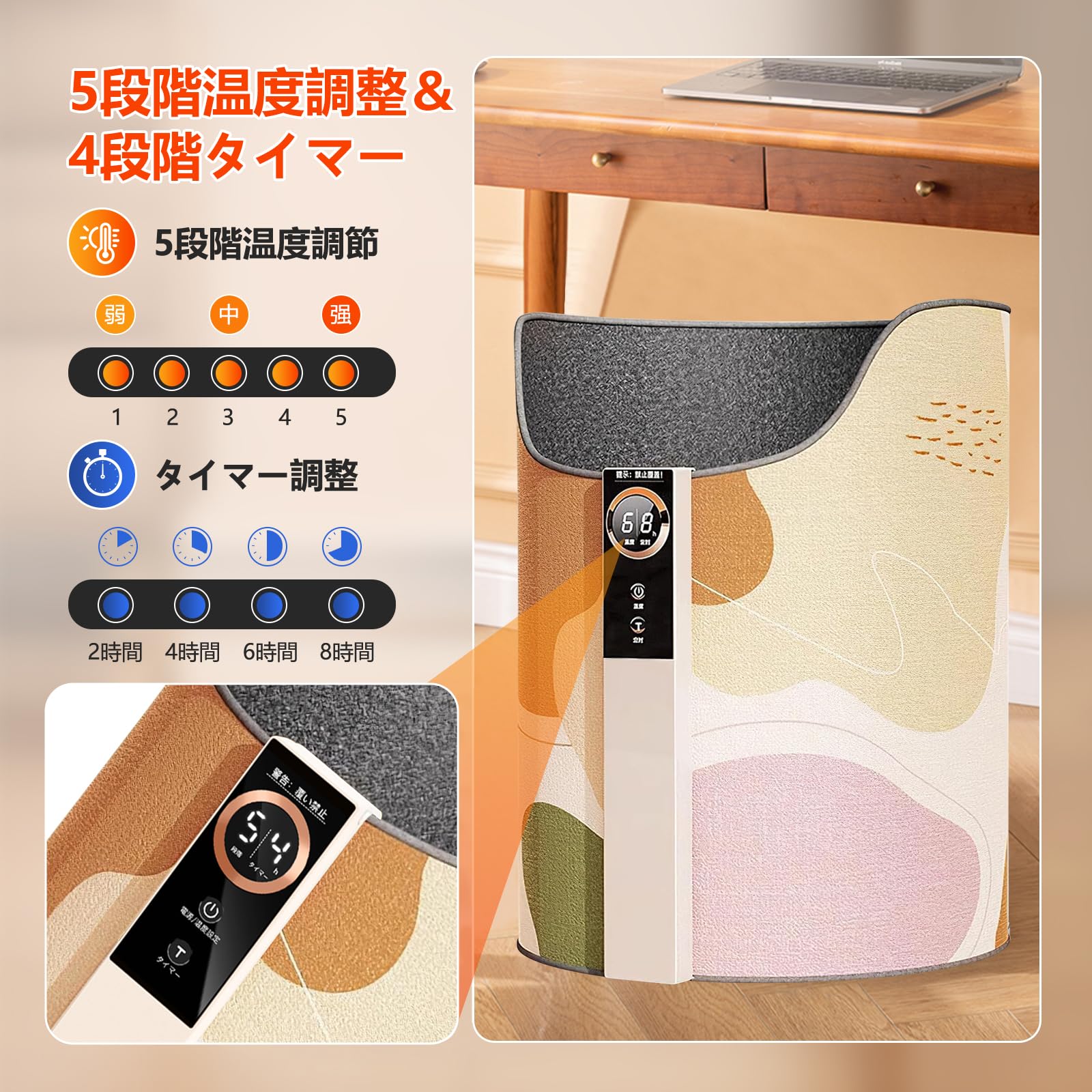 パネルヒーター 足元 急速加熱 75℃ 暖房器具 転倒安全装置 防寒対策 Amazon | INSGEER パネルヒーター ヒーター 足元【 急速加熱 75℃ 5 段