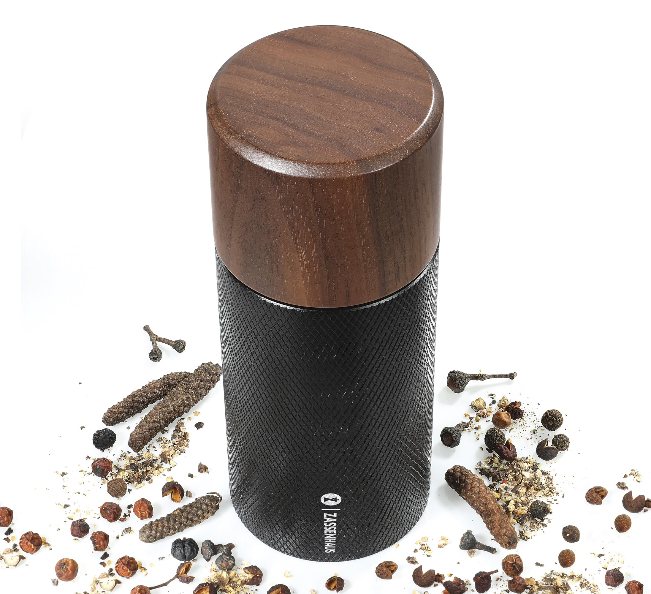 Image secondaire de Moulin à Poivre et Épices Zassenhaus Performer 13 cm en Aluminium et Noyer