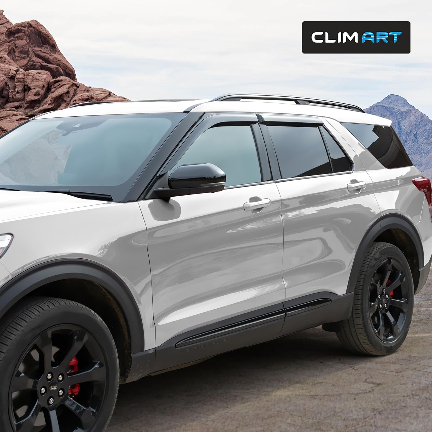 CLIM ART Incredibly Durable Rain Guards for Ford Explorer 2020-2026, Original Tape-on Window Deflectors, Vent Deflector, Window Visors, Car Accessories, 4 pcs. - 420369