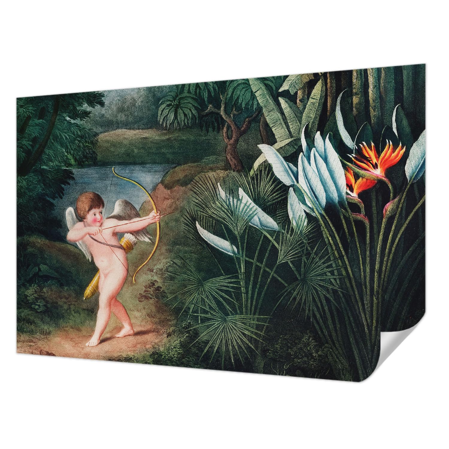 Papier peint autocollant resistant aux taches et lavable 104x70 cm Cupidon