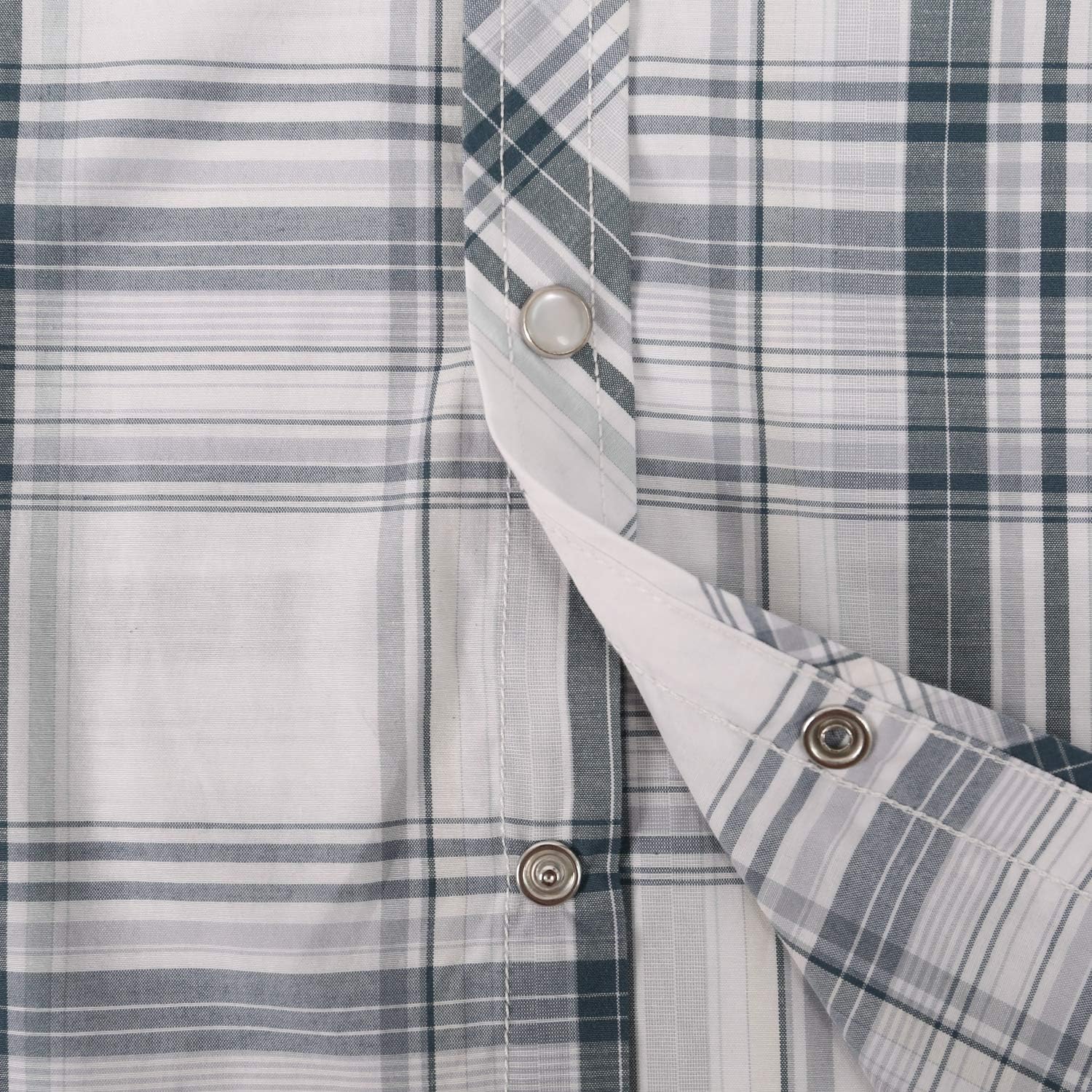 Boy's Toddler Kids Casual Long Sleeve Western Pearl Snap Button Up Plaid Shirt 4-16 Years - Image 4