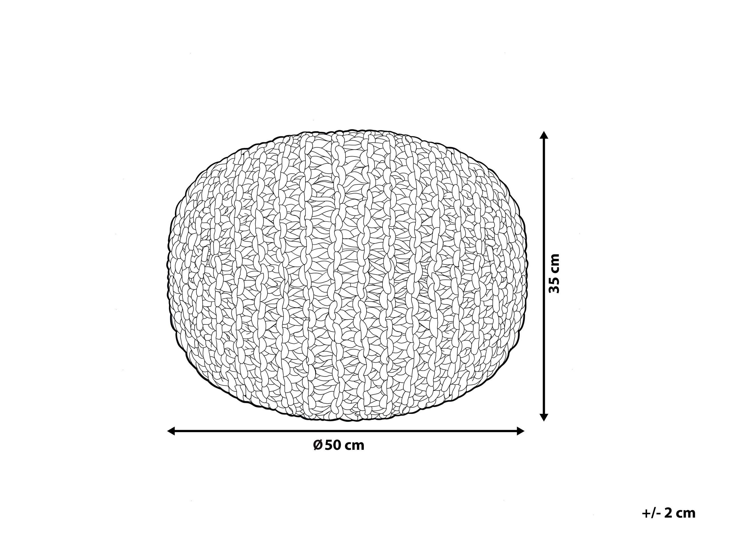 Beliani Pouf Rond en Coton Beige à Billes de Polystyrène Accessoire d'Intérieur Conrad