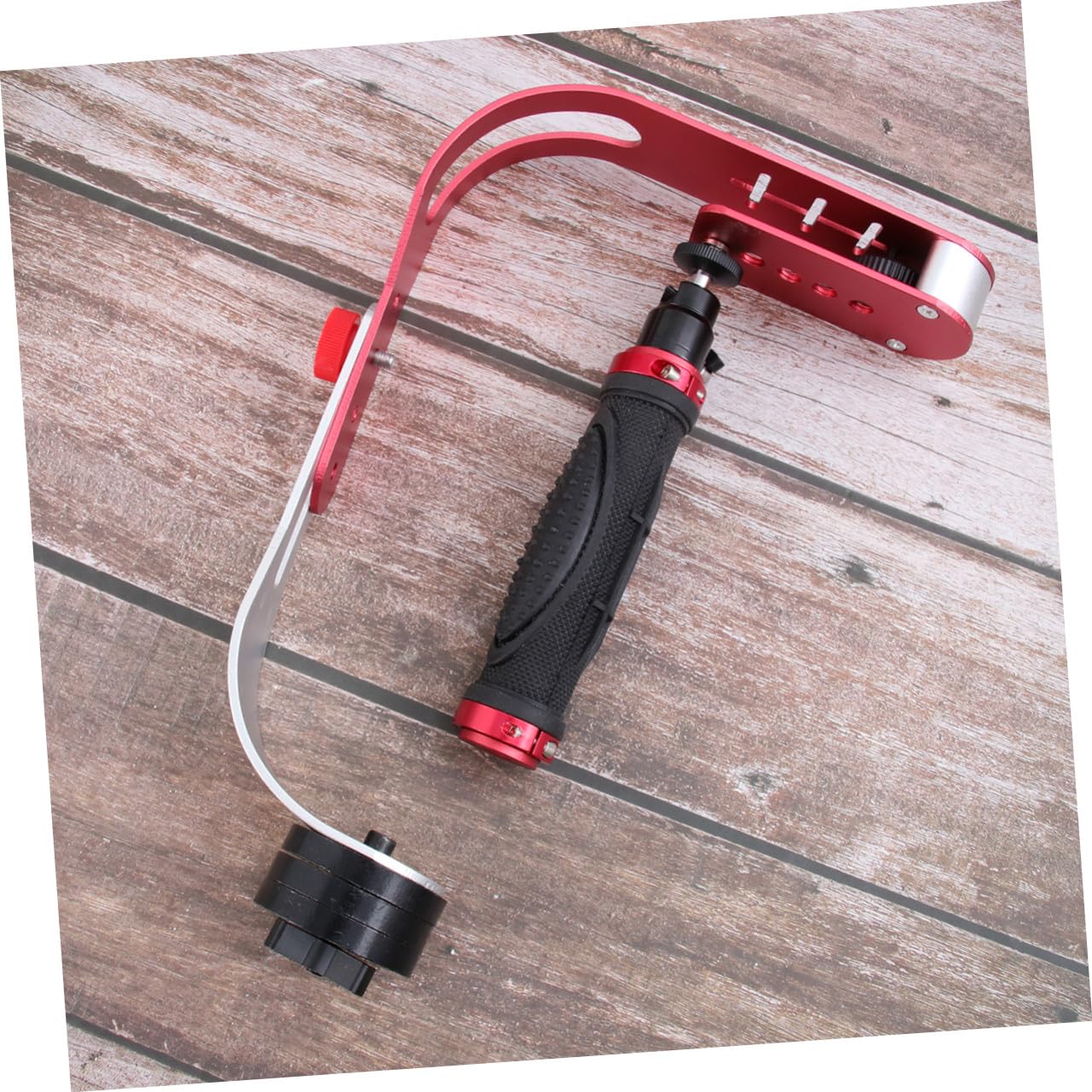 Stabilizzatore per Fotocamera Reflex in Lega di Alluminio Rosso | Dslr e Camera, Riprese a Bassa Angolazione e Viaggi, Supporto Manuale Movimento Fluido