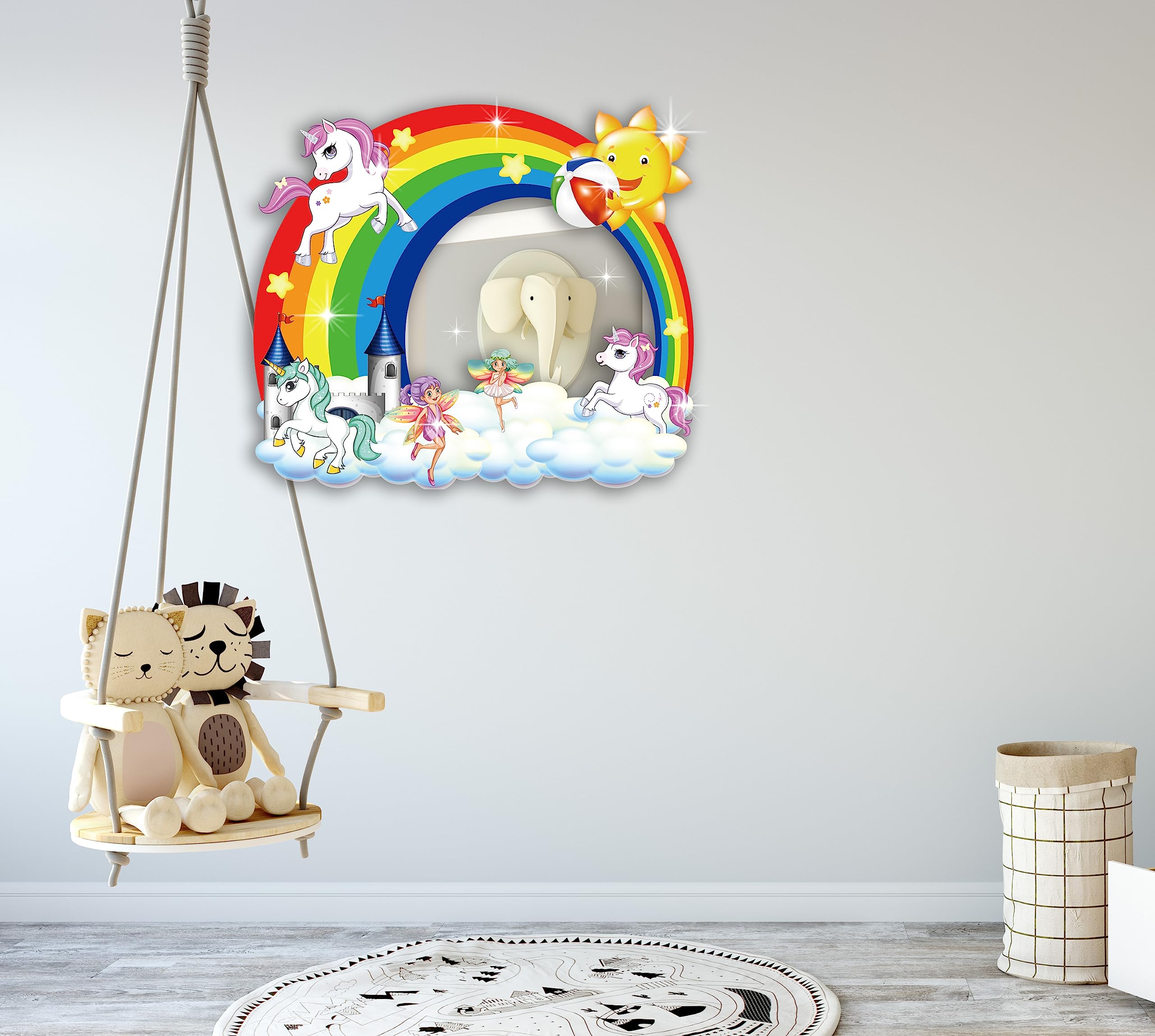 JAAMSO ROYALS Rainbow with Unicornstickers for Walls of Home, Wall Sticker for Living Room, Wall Stickers for Home, Wall Painting Stickers, Living Room Wall Stickers (29 CM x 33 CM) (B0CC5XY3MH) Amazon Price History, Amazon Price Tracker