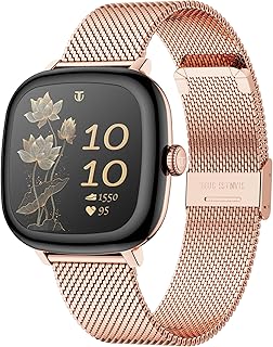 Titan AiRA 1.70" AMOLED Metal Case Square Display Smart Watch with Silicone Strap Stress Monitoring, 1000 Nits, Functional Crown, AI Enabled, IP68 Water Resistant Upto 7 Days Battery Life - Rose Gold