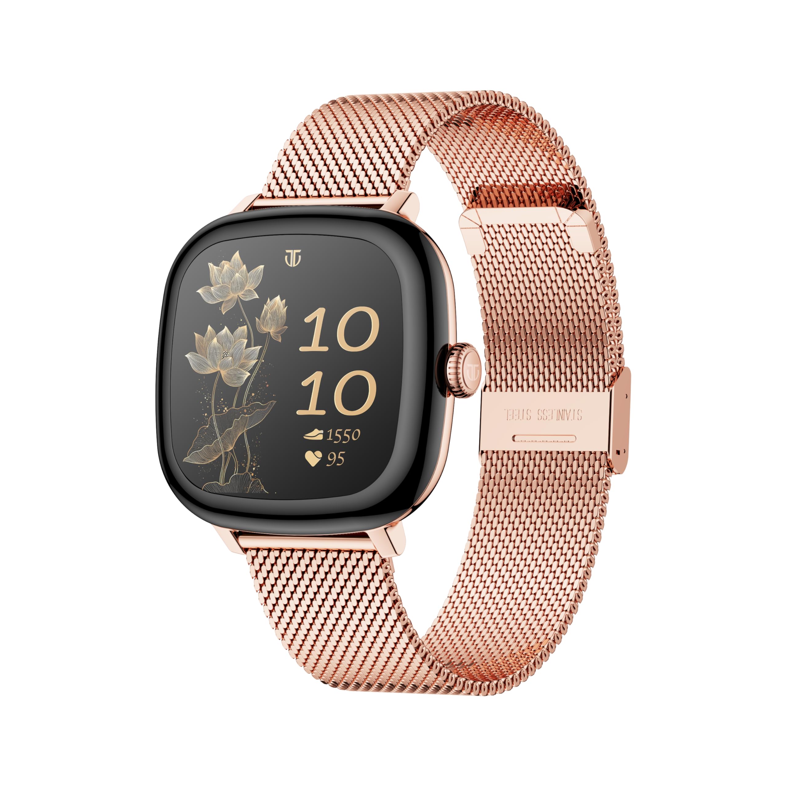 Titan AiRA 1.70" AMOLED Metal Case Square Display Smart Watch with Silicone Strap Stress Monitoring, 1000 Nits, Functional Crown, AI Enabled, IP68 Water Resistant Upto 7 Days Battery Life - Rose Gold-image-31