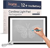 Vista 18 de iVyne Almohadilla de luz con cable para desmalezar vinilo - Caja de luz A4 para dibujar - Tablero de luz para trazar - Caja de luz para pintura