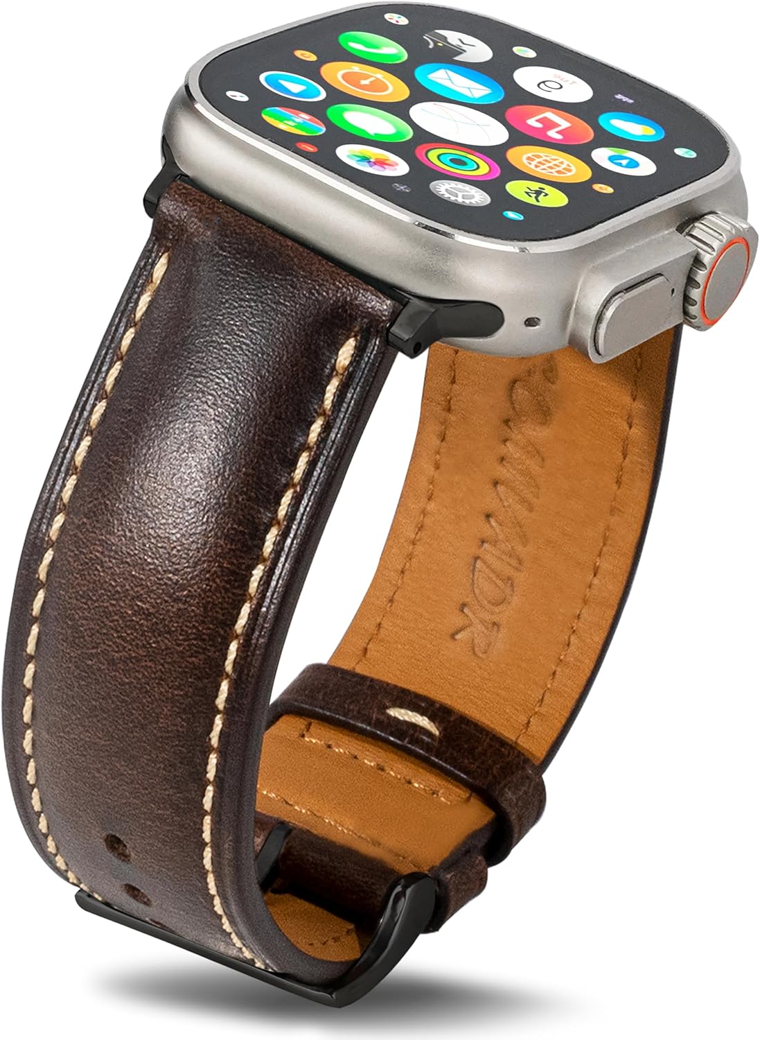 Vintage Leather Bands Compatible with Apple Watch Band 38mm 40mm 41mm 44mm 45mm 46mm 49mm,Wax Oil-tanned Leather Strap for Men Women iWatch Ultra 3/2/1 SE SE2 SE3 Series 11 10 9 8 7 6 5 4 3 2 1