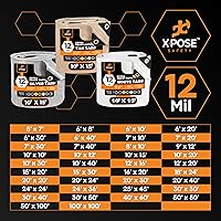 Vista 8 de Xpose Safety Lona protectora de polietileno plateado resistente de 5 x 7 pies - Funda protectora multiusos - Duradera, resistente al agua