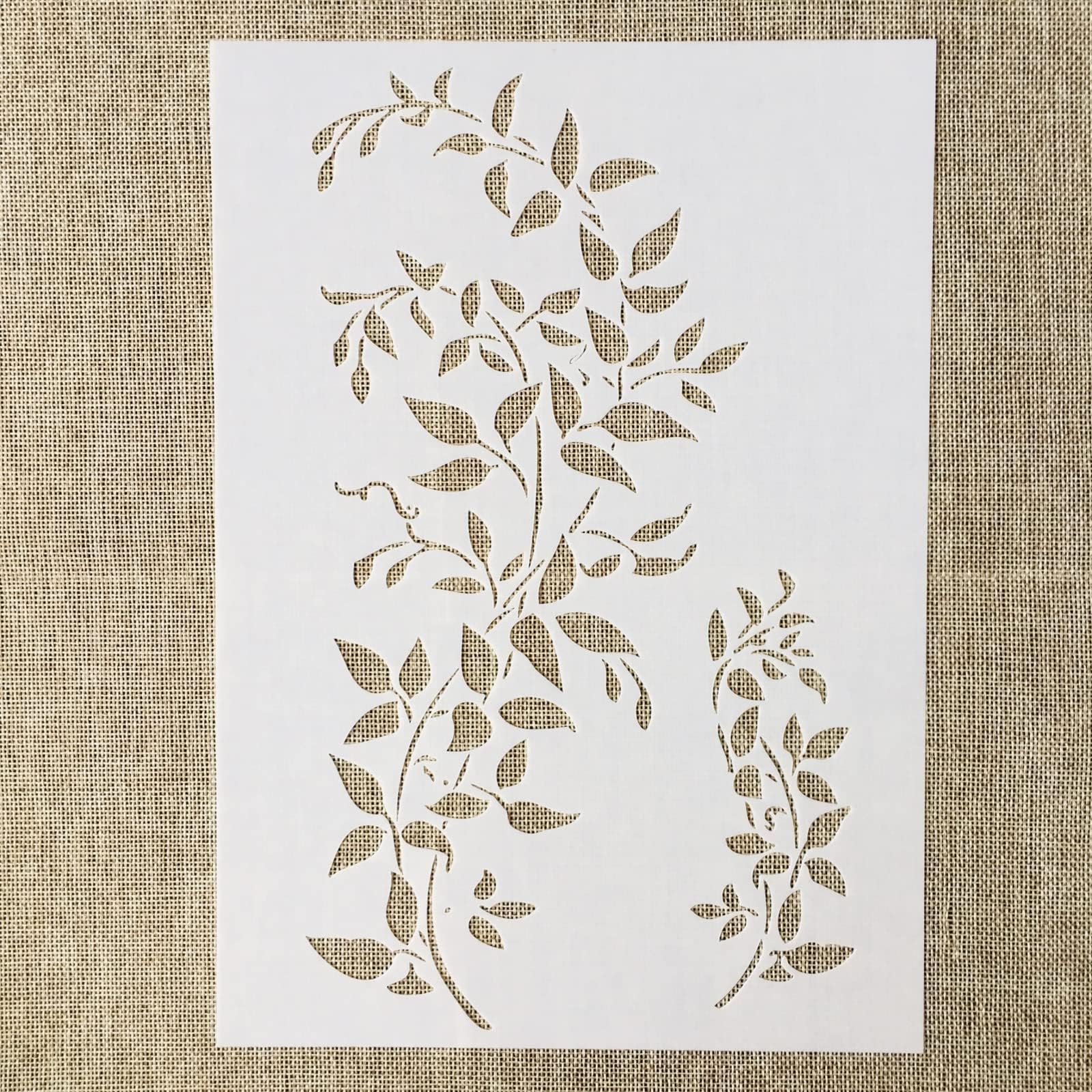 TIAMECH A4 Reusable Leaves Stencil for Painting - Tree Branch & Ivy Vine Layering Template, DIY Wall Art, Wood Furniture, Scrapbook & Crafts (8.3x11.7inch)