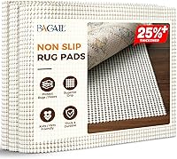 BAGAIL BASICS 8x10 FT Non-Slip Rug Pad Gripper for Hardwood Floors - Extra Thick Underlay Protects Rugs & Tiles, Safe for Kids & Pets