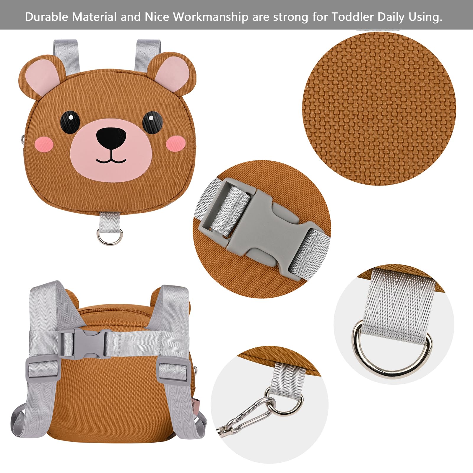 Bebamour Animal Toddler Backpack z wodzami bezpieczeństwa Mini torba ze smyczą dla dzieci Przenośny plecak z szelkami dla chłopców i dziewcząt