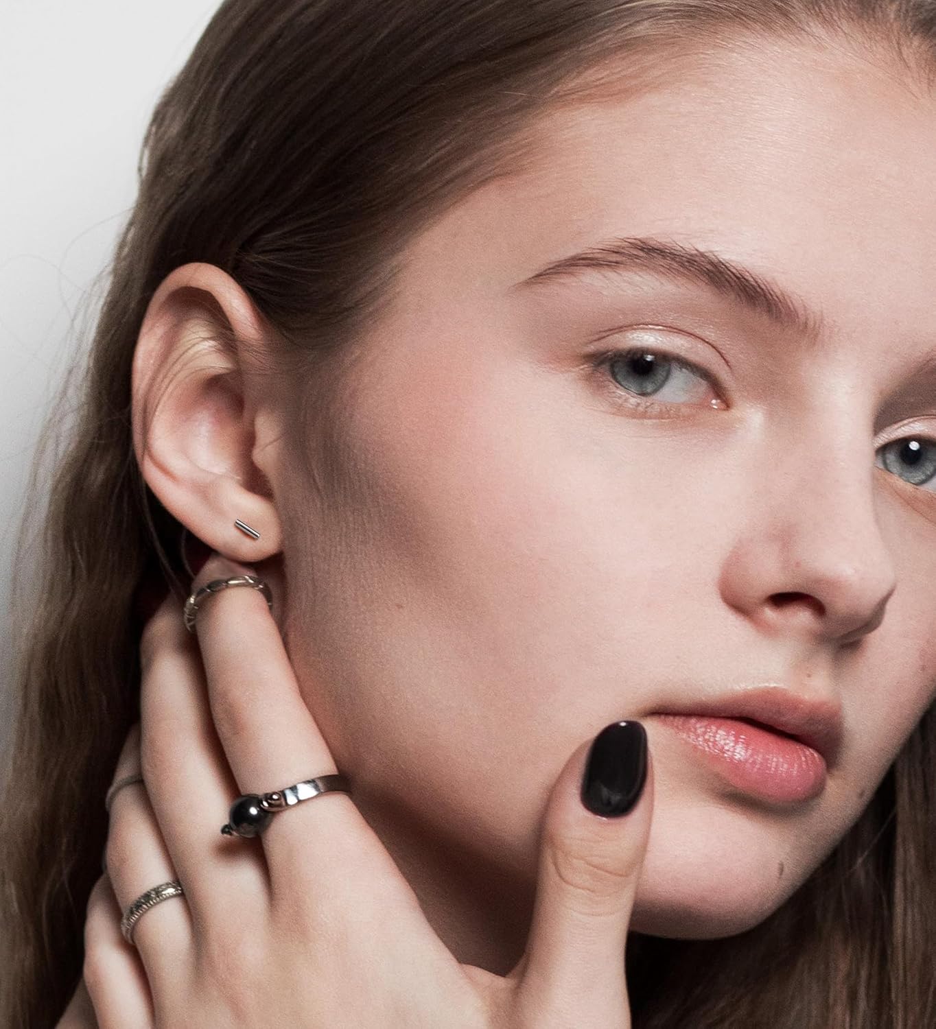 14K Gold Stud Earrings for Women 20g Leaf Cross Bar Handmade Flat Back Earrings Hypoallergenic Nap Screw Back Cartilage Earrings Tragus Helix Piercing Jewelry - Image 4