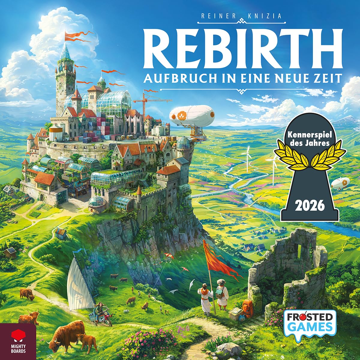 Frosted Games, Rebirth Aufbruch in eine Neue Zeit, DE-Version, Strategisches Kennerspiel für 2-4 Spieler ab 8 Jahren, Einfaches Legespiel mit 15 Minuten Spielzeit pro Spieler