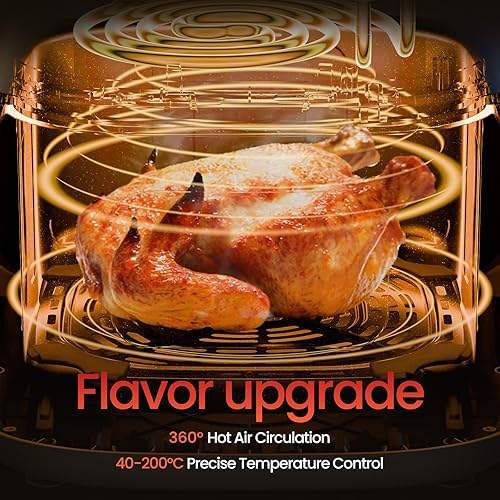 Miniatura 3 de TOPZEE Freidora de Aire 12 en 1 con Gran Capacidad de 5.5 QT, Freidora de Aire Compacta, Calor Preciso de 100-400F, Circulación de Aire Caliente de