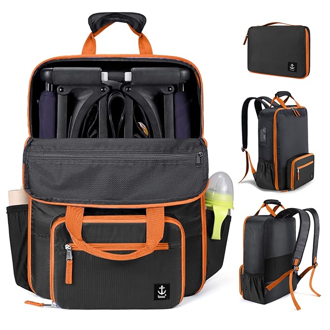 Stroller Travel Bag, Compatible with Gb Pockit Stroller and Gb Pockit Plus Lightweight Stroller, Lightweight Stroller Travel Bag (Orange)