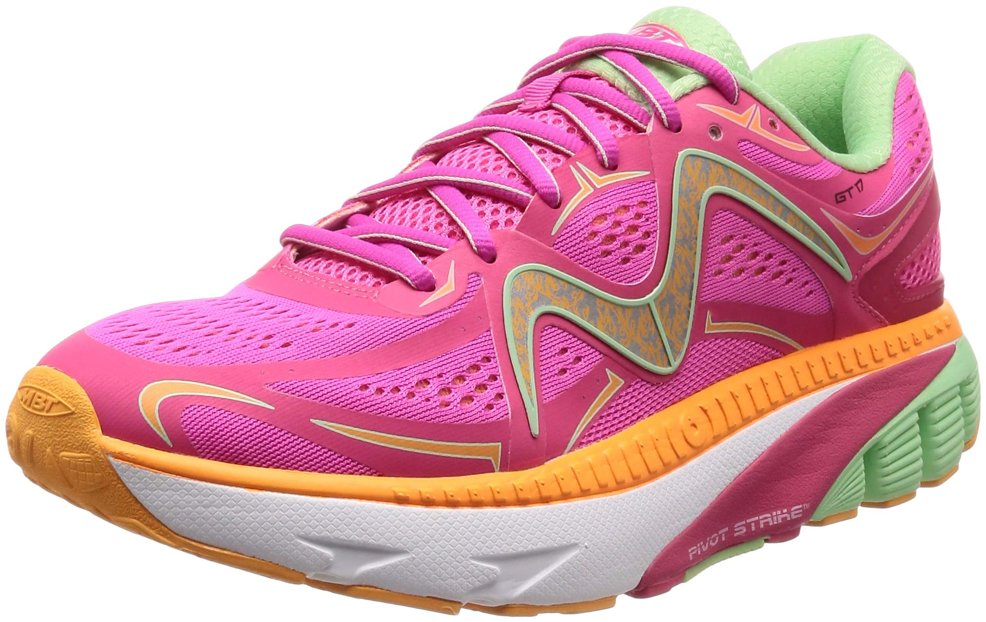 MBT New Women's GT 17 Running Shoe Fuchsia/Mint/Orange/White 8