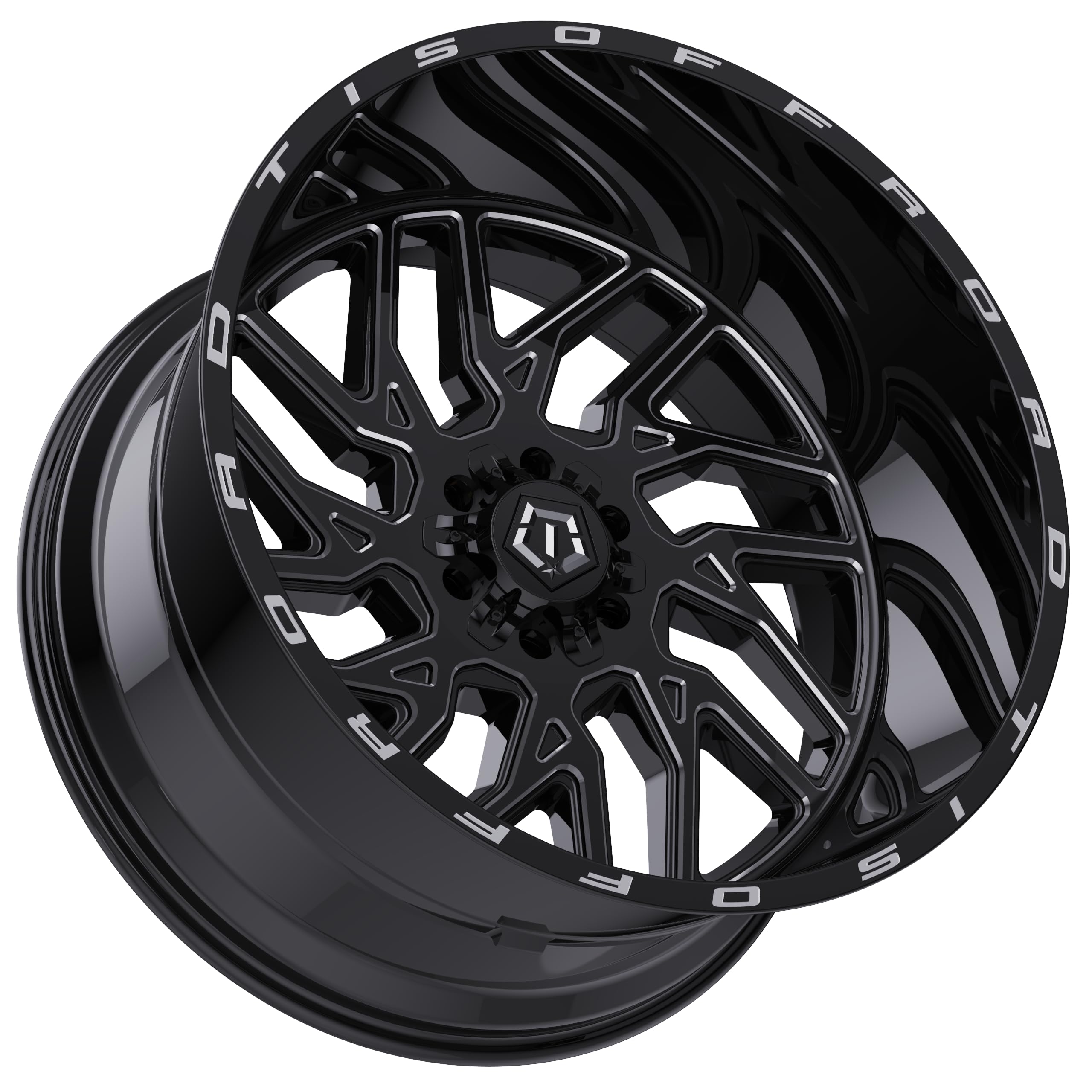 Amazon.com: TIS 544BM 22X12 Gloss Black w/Milled Accents Wheel