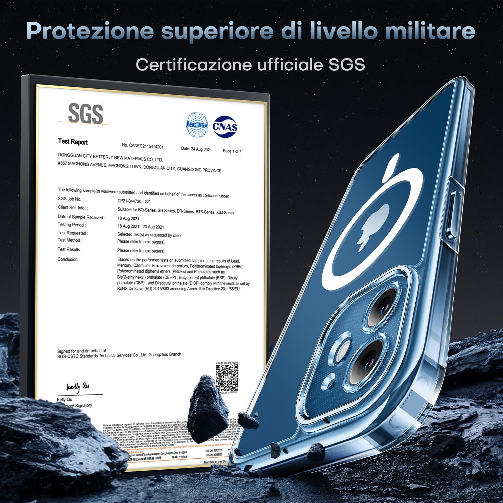 TOCOL Cover Magnetica per iPhone 12 6,1 Pollic, Compatibile con MagSafe, Protezione Fotocamera Integrata, Senza Ingiallimento, Trasparente