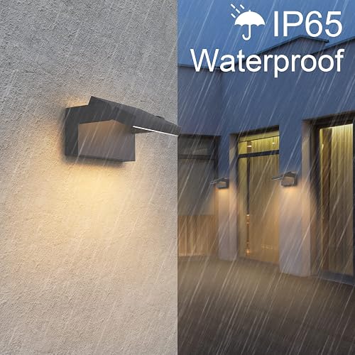 Klighten 24W Applique Parete LED Esterno Luci da Esterno 3000K, Antracite | Impermeabile IP65, Alluminio, Girevole, 1500 Lumen, Lampada da Parete per Esterno/Interno - 4