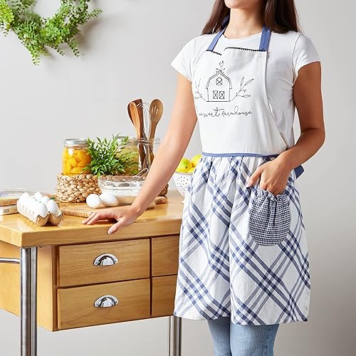 Miniatura 5 de DII Home Sweet Farmhouse Kitchen Collection, delantal, color azul francés