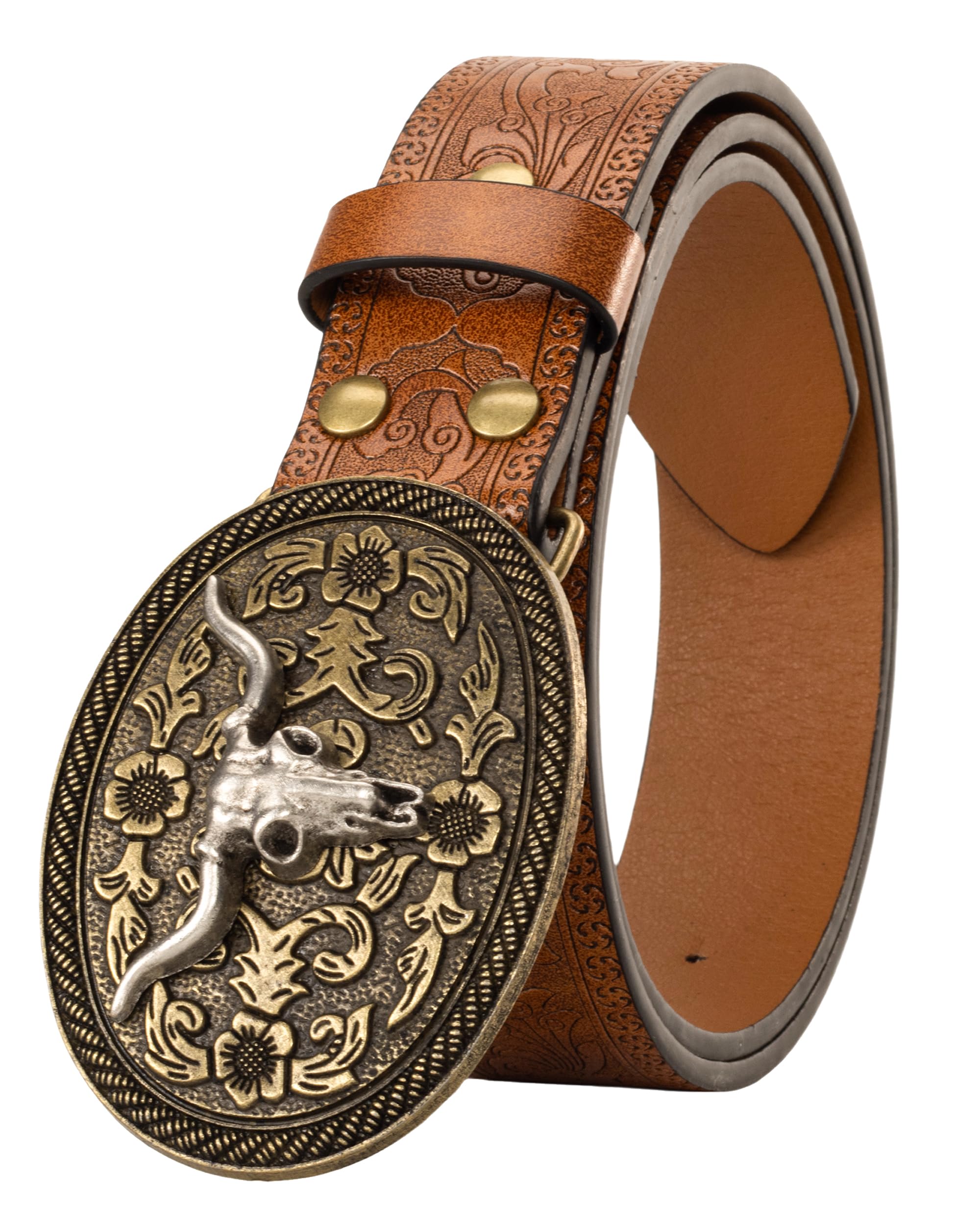 Western Cowboy Belt for Men Women, Waist 25-38"