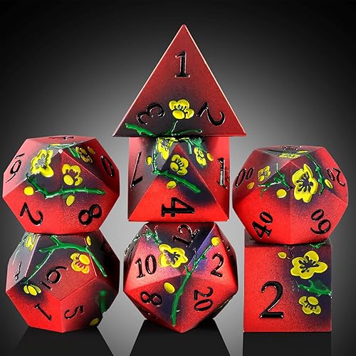 Miniatura 62 de DNDND - Juego de dados de metal para D&D, 7 dados DND verdes con caja de metal para juegos de rol como Dungeons and Dragons y juegos de mesa verde