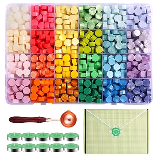 Miniatura 5 de Comealltime Kit de sellado de cera con kit de sellado de cera con temática de jardín de primavera