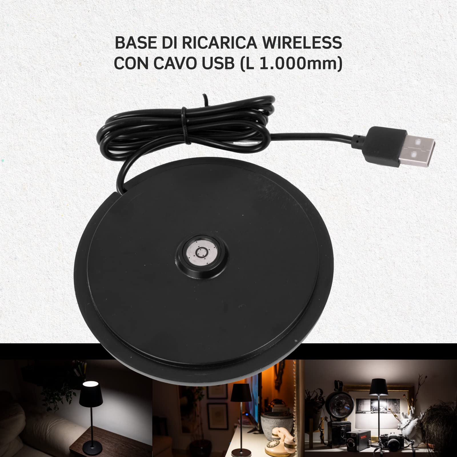 Set 2 Lampade Tavolo LED Wireless NiceBuy Ricaricabili USB-C Dimmerabili IP44 Impermeabili Per Esterno - 5