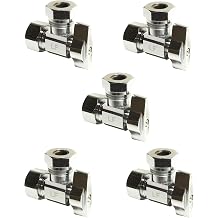 Heavy Duty Loose Key 1/2 in. NOM Comp Inlet x 3/8 in. OD Compression Outlet Chrome Plated Brass 1/4 Turn Single Piece Body Angle Stop Valve 2 Pack