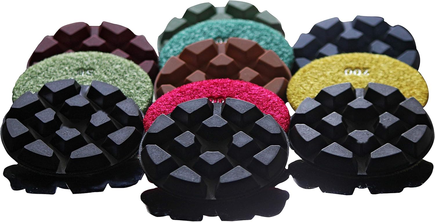 diamond floor polishing pads for floor concrete marble polishing - Set of 7 pads by Stadea