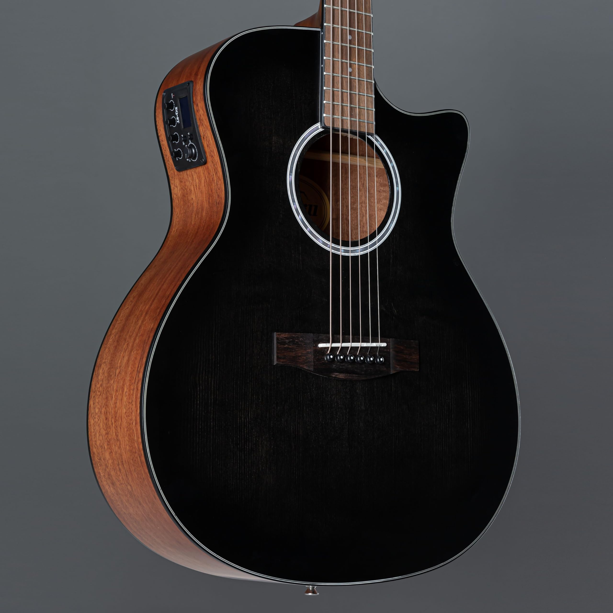 Red Hill AF-Blacktop Westerngitarre, Grand Auditorium, Cutaway, Fichte Decke, Mahagoni Boden und Zargen, Mahagoni Hals, Walnuss Griffbrett, EQ-8T Tonabnehmersystem, Satin Finish, Schwarz