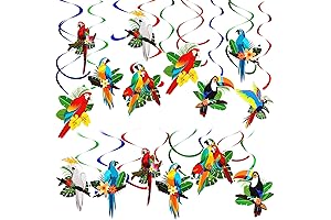 30 Tropical Birds Party Supplies Tropical Hawaiian Decorations Toucan Parrot Party Hanging...