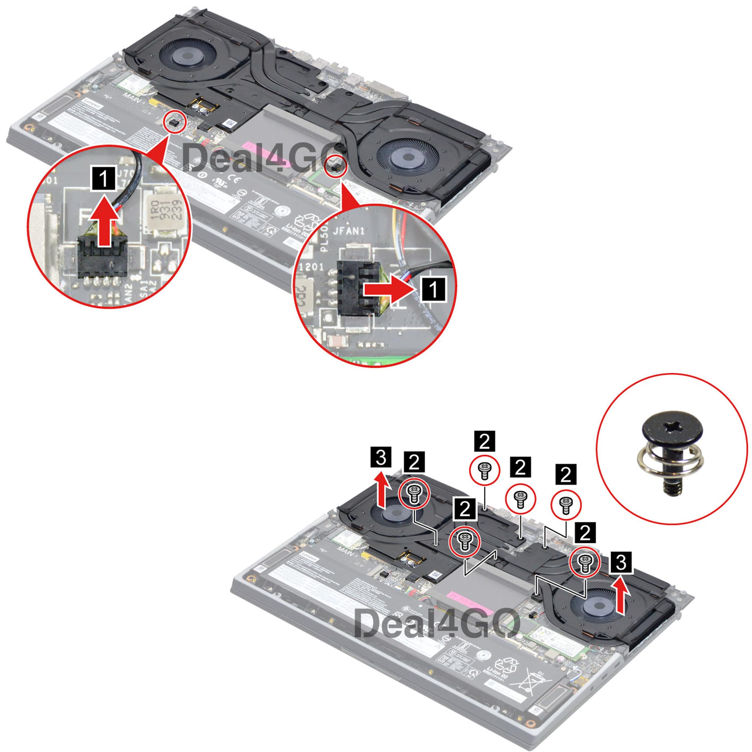 Deal4GO Ventilador de refrigeración de CPU GPU disipador térmico 5H40S20077 de repuesto para Lenovo Legion 7-15IMH05 15IMHg05 C7-15IMH05 Y9000K 2020