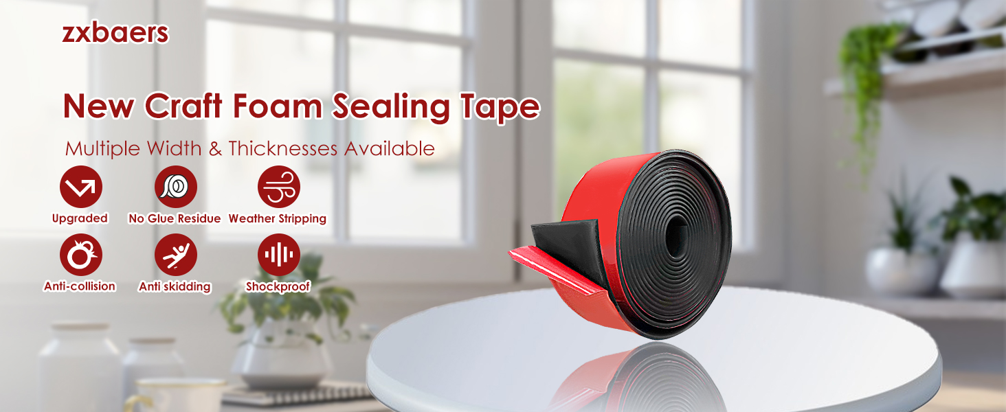 zxbaers Rubber Tape Adhesive Back, Rolls & Neoprene Tape，Flooring