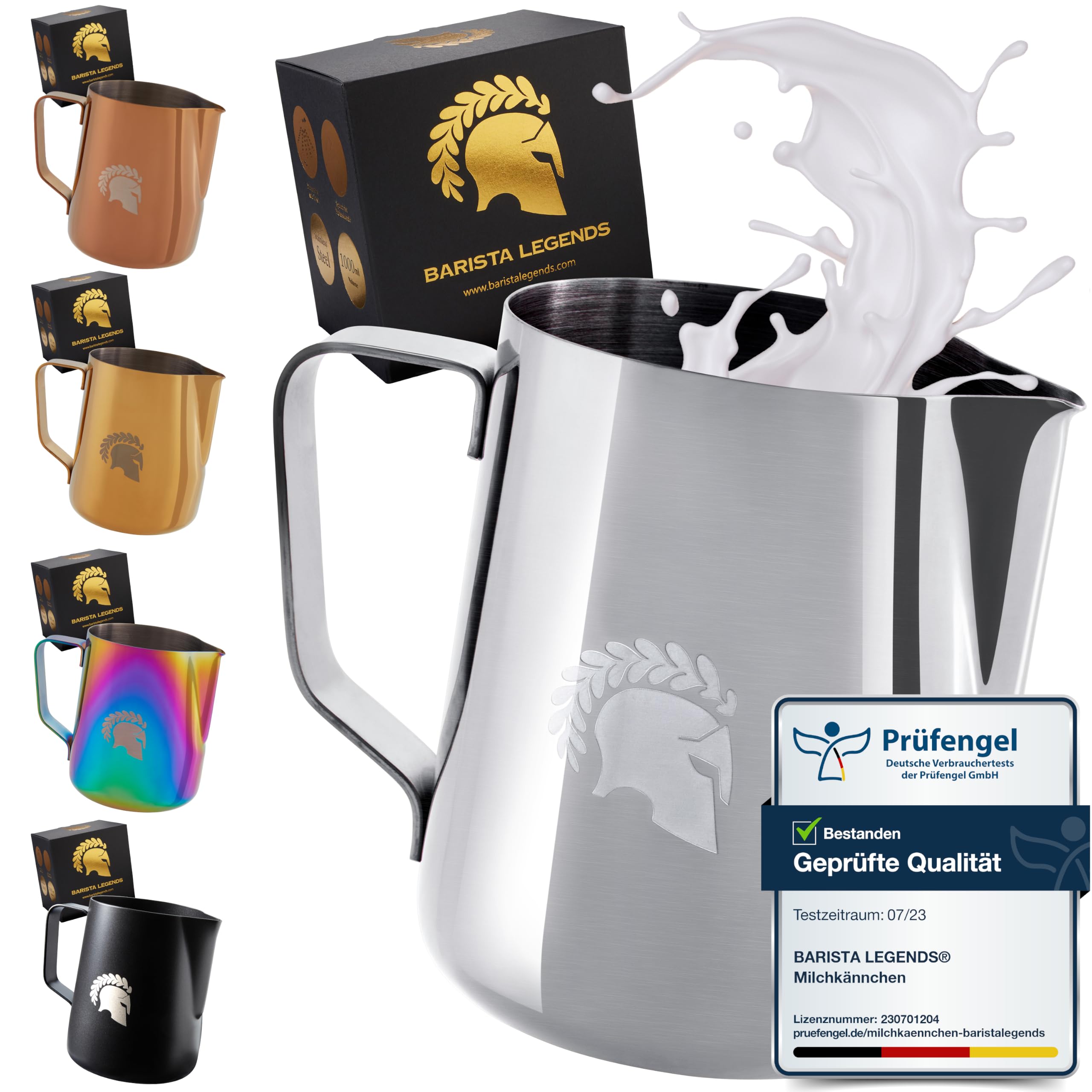 Barista Legends® Milchkännchen Edelstahl 350ml für Latte Art...