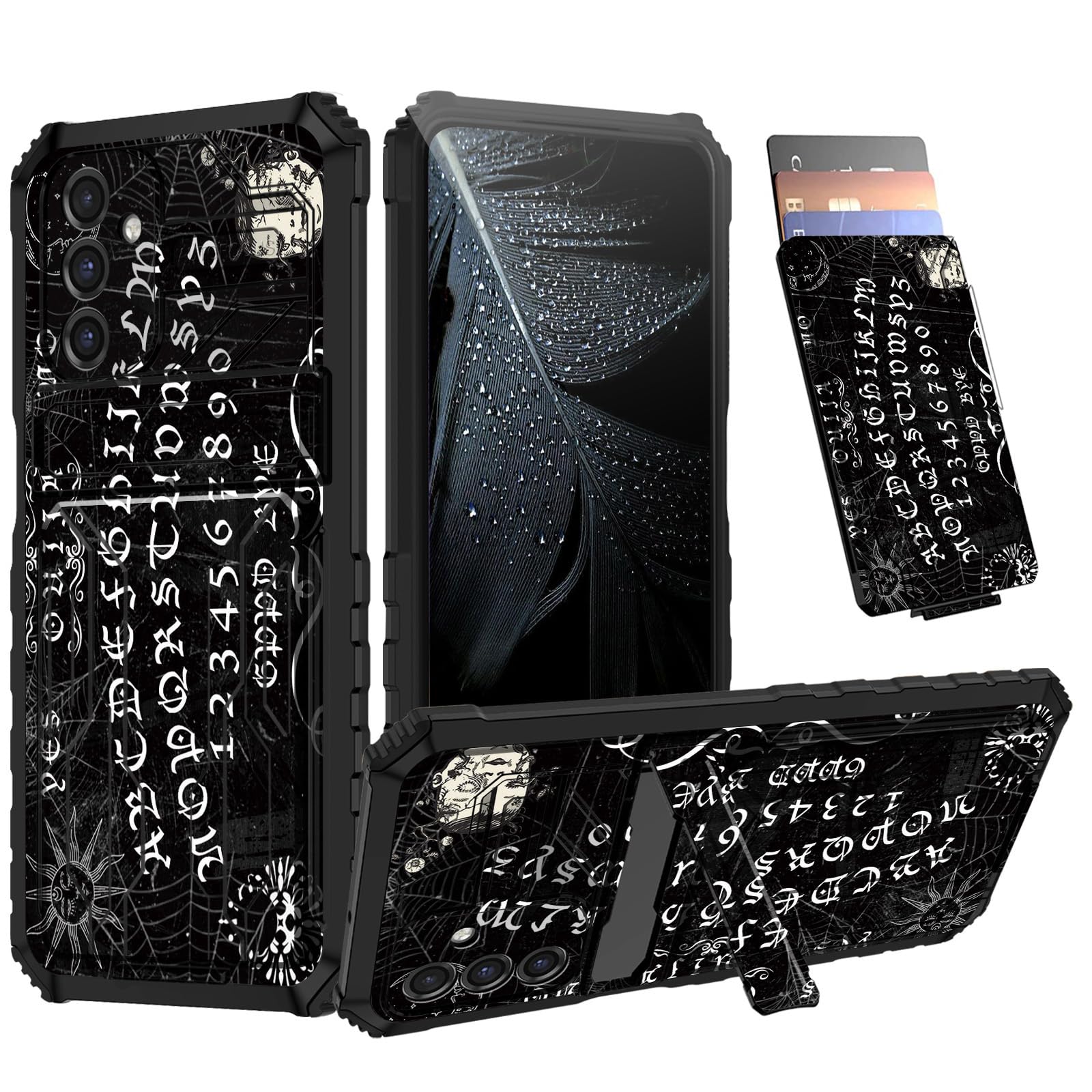 for Samsung Galaxy A16 5G Wallet Case with Kickstand & Card Holder, Rugged Shockproof Military-Grade Slim Armor Cover Heavy Duty Drop Protection Case