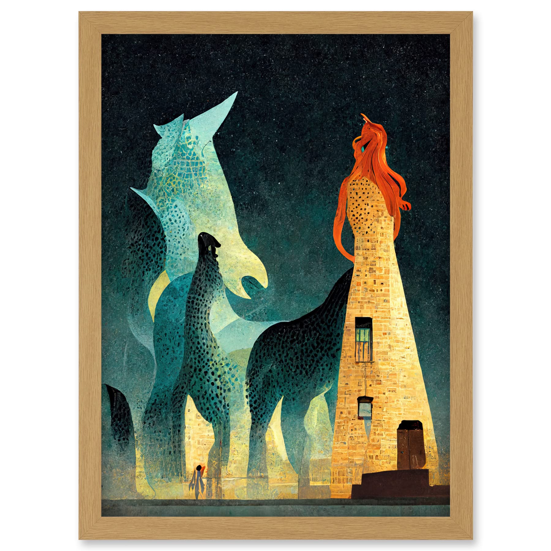 Doppelganger33 LTD Kelpies Dream Illustration Falkirk Artwork Framed A3 Wall Art Print