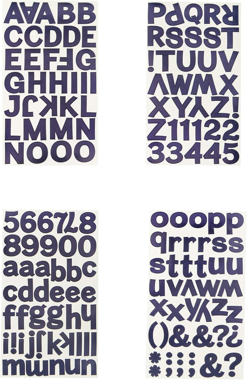 Darice Blue, Large Block Font Letter Stickers: Midnight, 160 pc