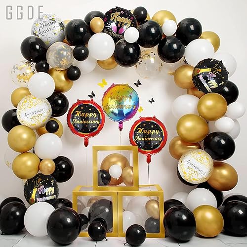 Miniatura 6 de 6 globos redondos de Mylar para aniversario, globos de helio, decoración de fiesta de cumpleaños, suministros para telón de fondo de fotos, 18