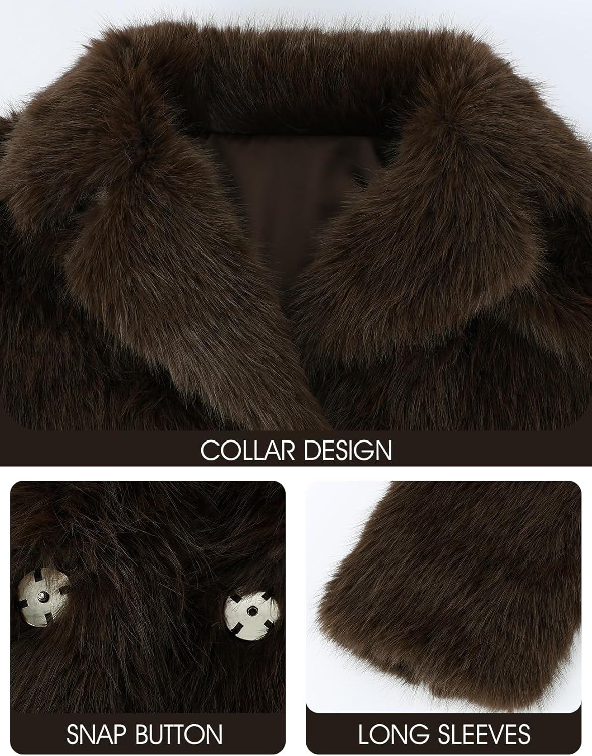 Yimoon Women's Faux Fur Coat Fluffy Faux Fur Jacket Winter Furry Open Front Lapel Shaggy Parka Coats Outerwear - Image 5