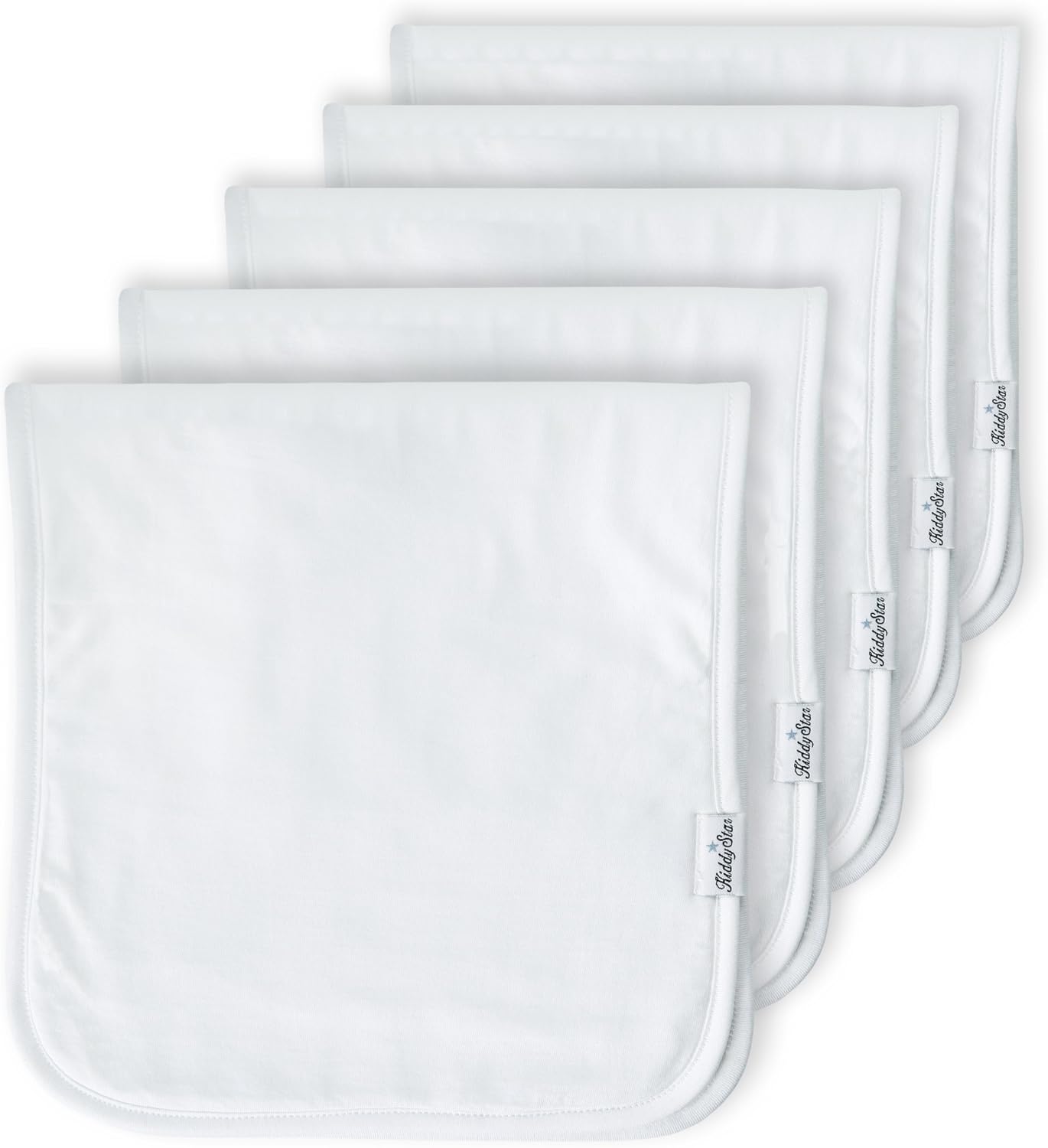 KiddyStar 5-Pack Burp Cloths – Organic Cotton, Soft, Large & Absorbent 3-Layer Towels for Newborns – Essential for Feeding & Spit-Up