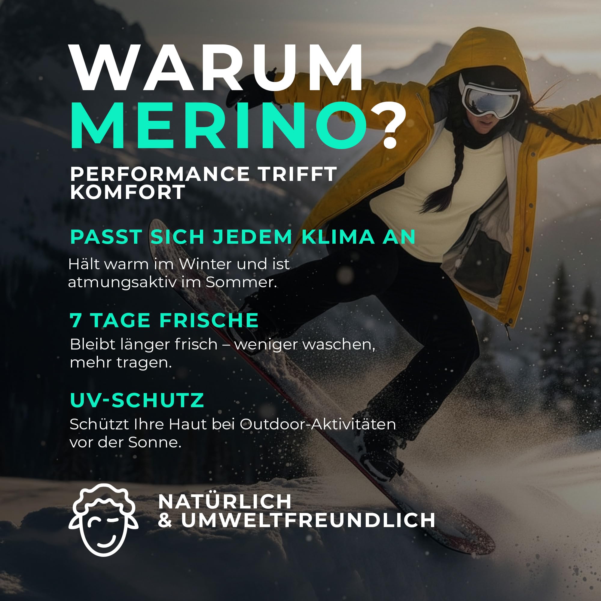 menique 100% Merino Shirt Damen Langarm – Warmes Unterwäsche Oberteil 160 GSM Baselayer Longsleeve Thermounterwäsche Atmungsaktiv & Geruchshemmend für Sport, Ski & Wandern