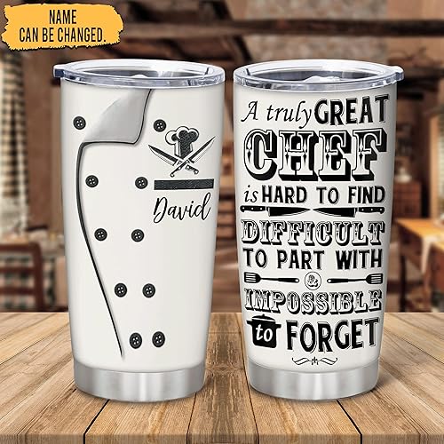 Miniatura 2 de Hyturtle Regalos de chefs personalizados, vaso de acero inoxidable de 20 onzas, taza de viaje para café, regalo de cumpleaños, Navidad, regalo para