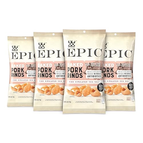 EPIC Pink Himalayan Salt Pork Rinds, Keto Consumer Friendly, 4Ct