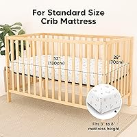 Vista 163 de 2-Pack Waterproof Baby Crib Sheets for Boys, Girls - 52x28 Viscose Derived from Bamboo Toddler Bed Sheet Neutral, Fitted Crib Mattress Protector